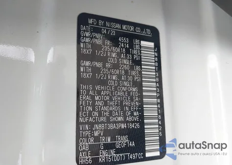 2023 Nissan Rogue Sv Fwd from USA, damaged, VIN JN8BT3BA3PW418426